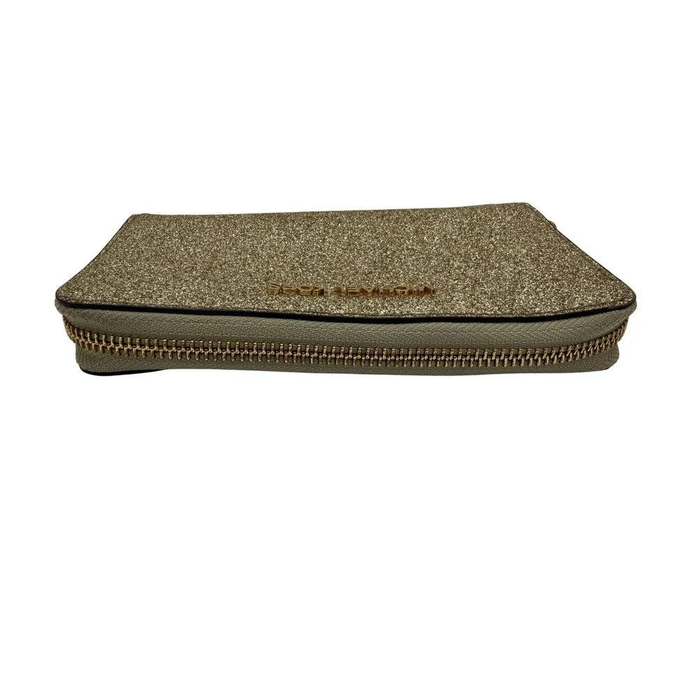 Michael Kors Jet Set Travel Continental Wallet, Pale Gold Glitter, Zip Around